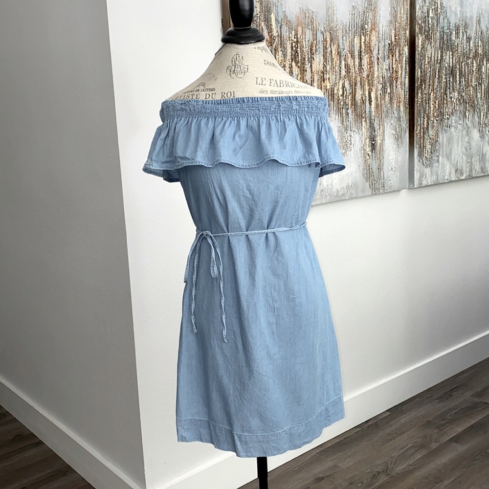 Loft outlet chambarray midi dress